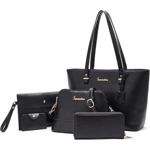 5pcs Purse Handbag for Women Wallet Tote Bag Shoulder Bags Top Handle Sa…